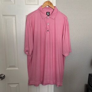 FootJoy Men's Pink and White Houndstooth Polo Shirt size XL
